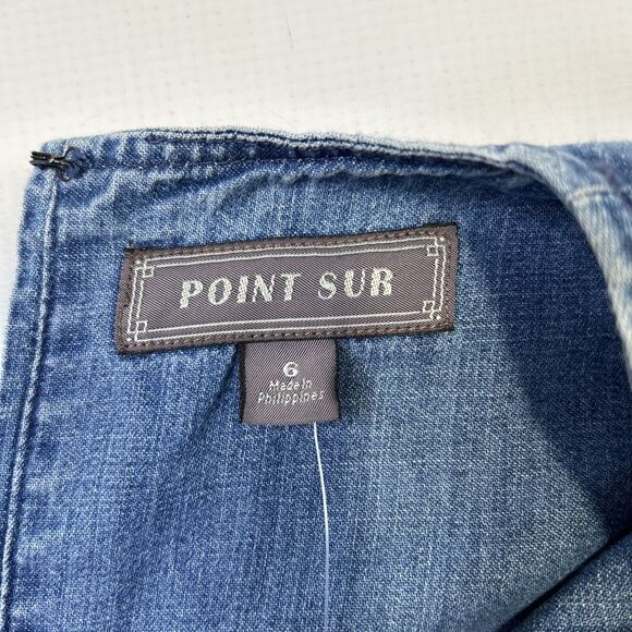 J CREW Point Sur Wide Leg Tailored Indigo Blue Denim Jumpsuit Size 6 Sleeveless - Picture 13 of 16